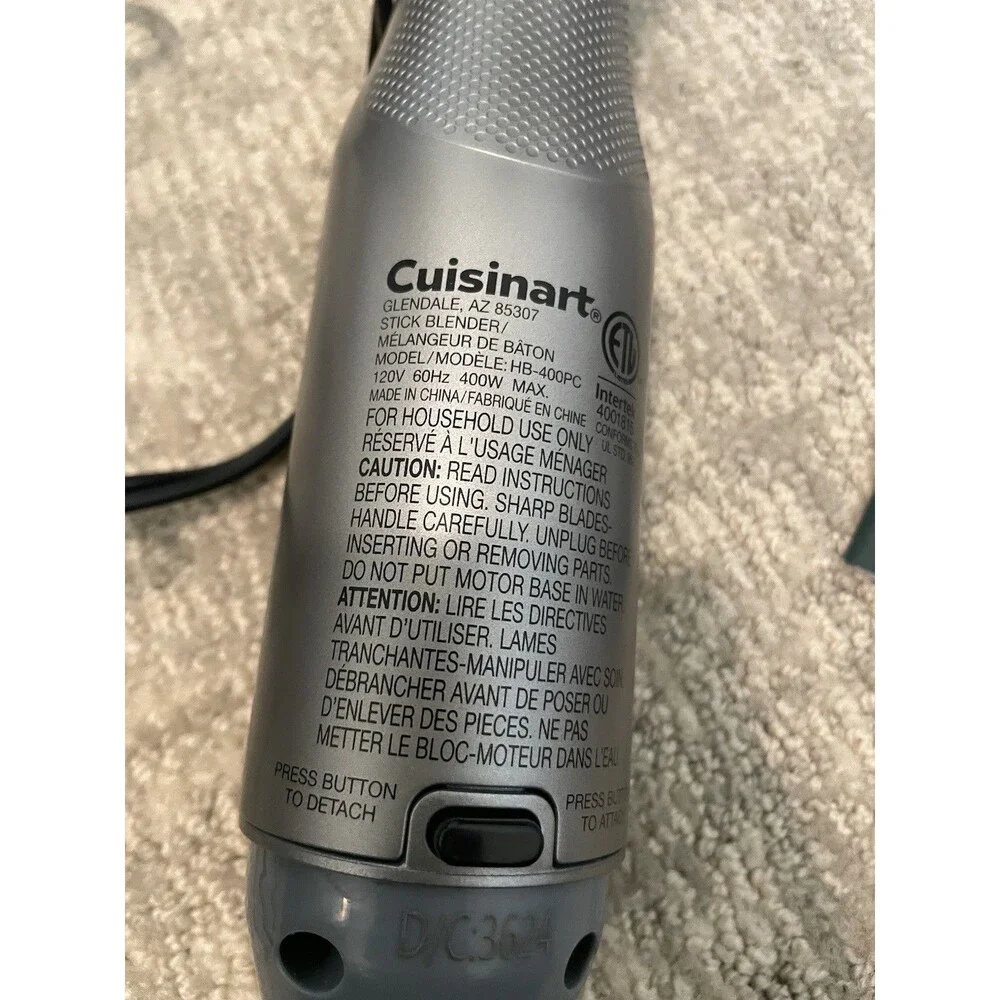 Cuisinart HB-400PC Smart Stick Variable Speed 400W Hand Blender Set 24oz